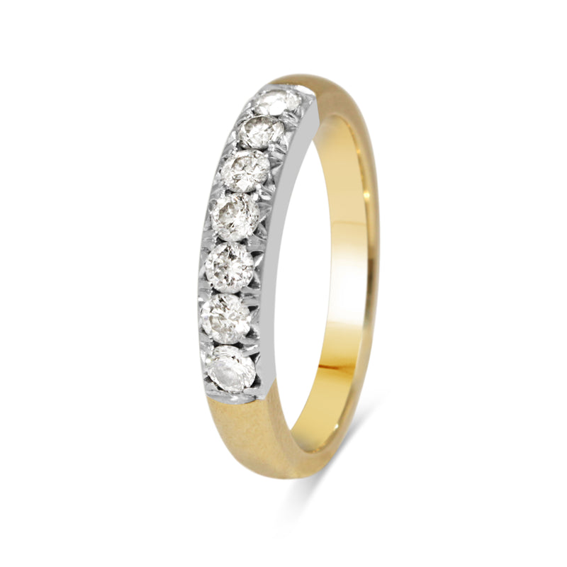 9ct Yellow and White Gold Diamond Band