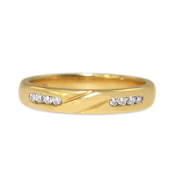 18ct Yellow Gold Diamond Channel Set Band Ring