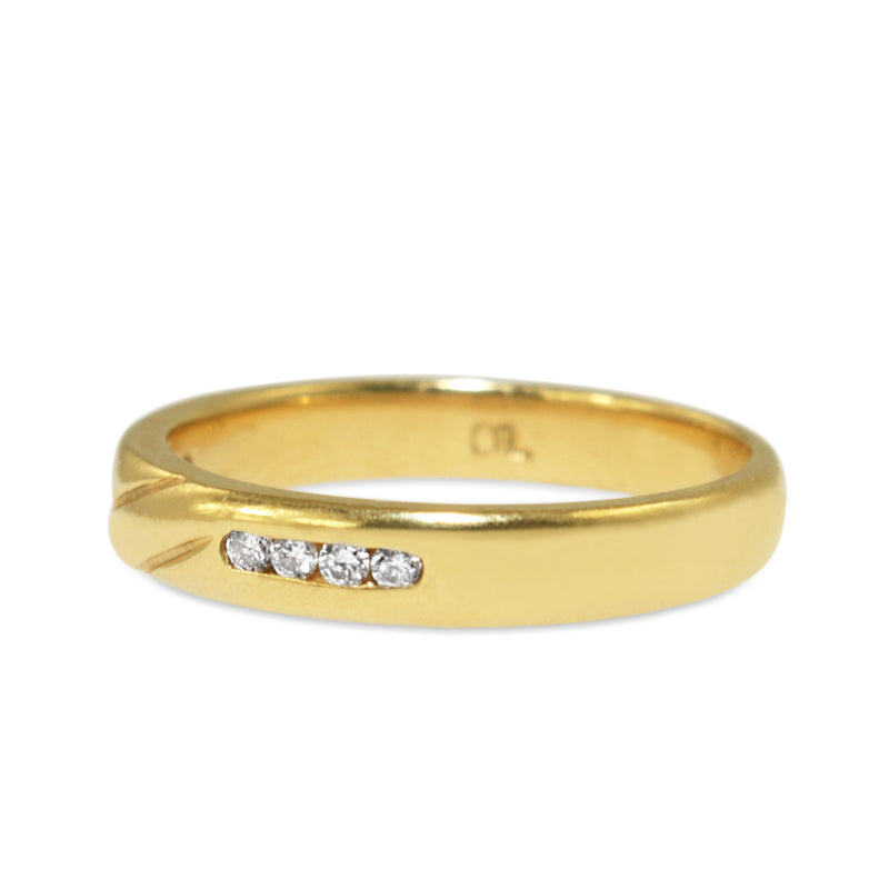 18ct Yellow Gold Diamond Channel Set Band Ring