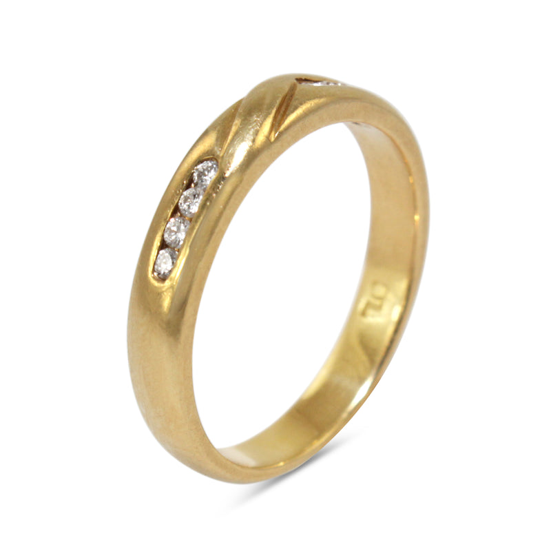 18ct Yellow Gold Diamond Channel Set Band Ring