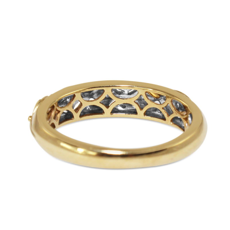 10ct Yellow Gold Pierced Out Diamond Band Ring