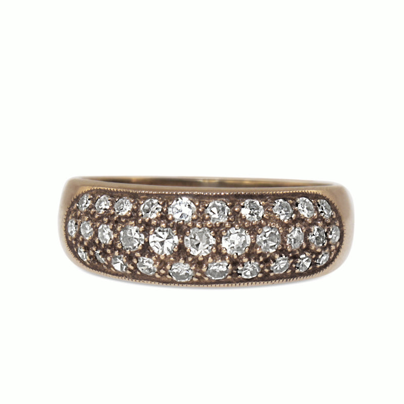 9ct Yellow Gold Pavé Diamond Band Ring