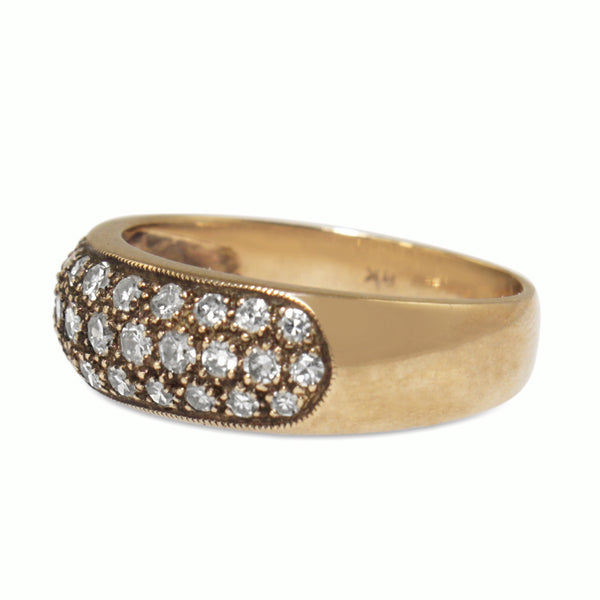 9ct Yellow Gold Pavé Diamond Band Ring