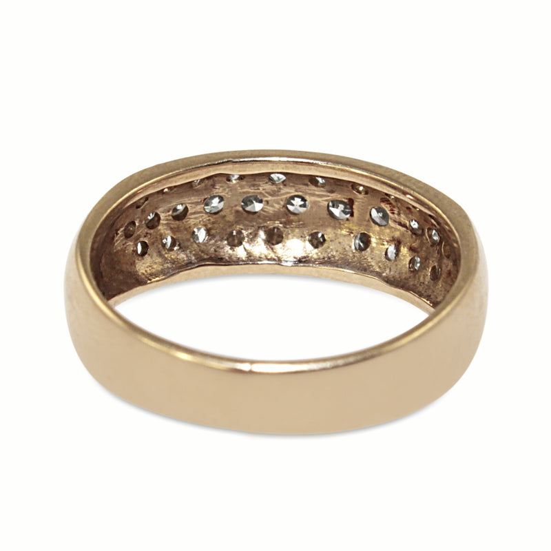 9ct Yellow Gold Pavé Diamond Band Ring