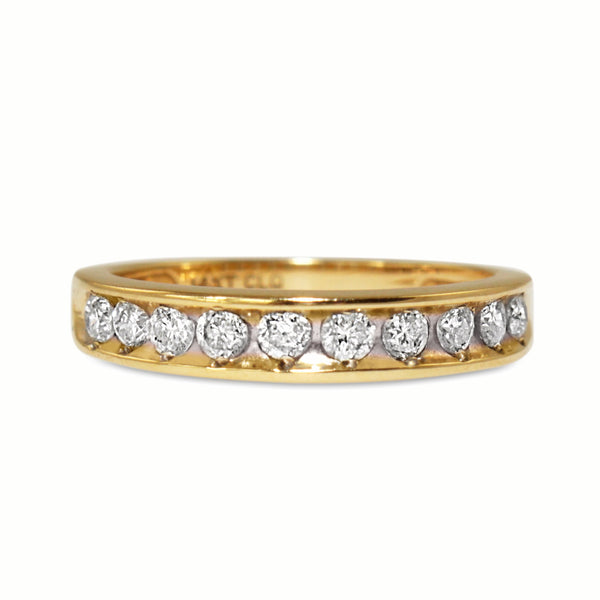 14ct Yellow and White Gold Diamond Band Ring