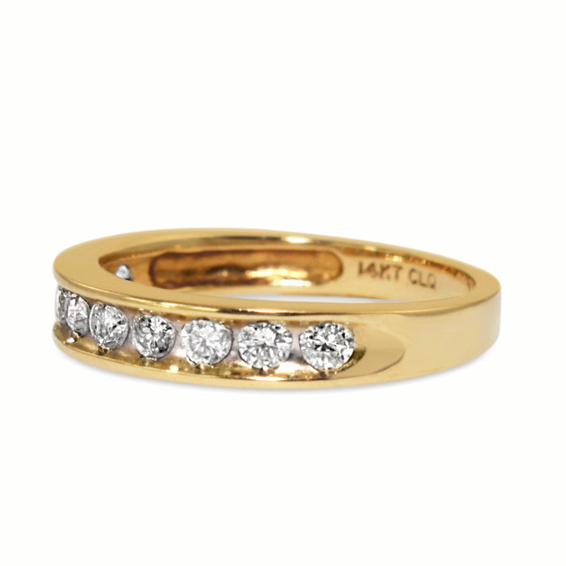 14ct Yellow and White Gold Diamond Band Ring