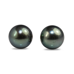 18ct Yellow Gold Tahitian 10mm Pearl Stud Earrings