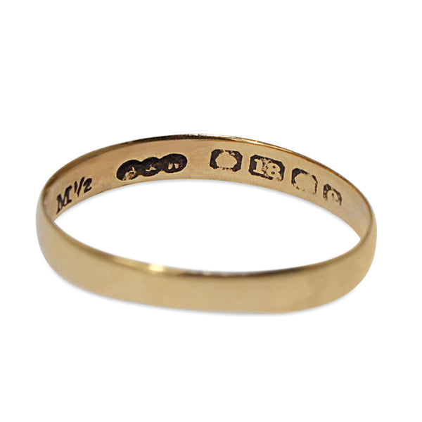 18ct Yellow Gold Antique Band Ring