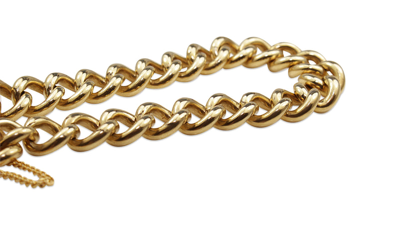 9ct Yellow Gold Solid Curb Link Bracelet