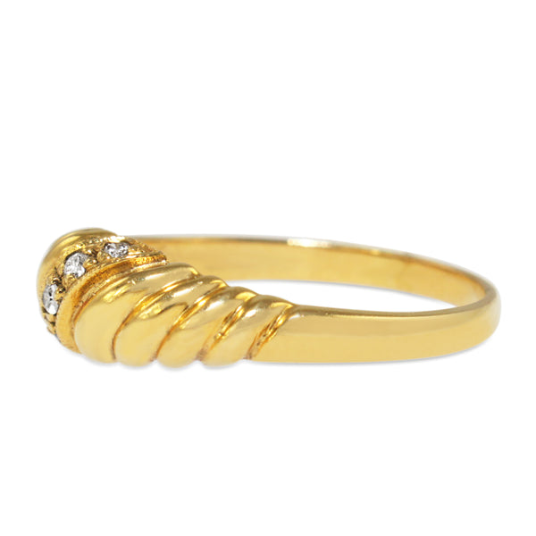 9ct Yellow Gold Diamond Twist Band Ring