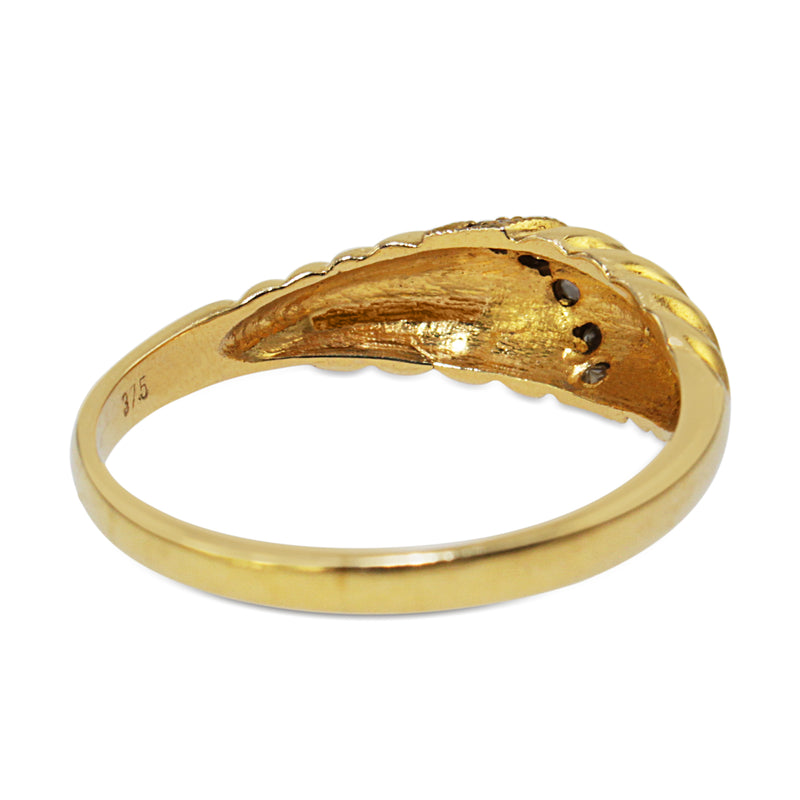 9ct Yellow Gold Diamond Twist Band Ring