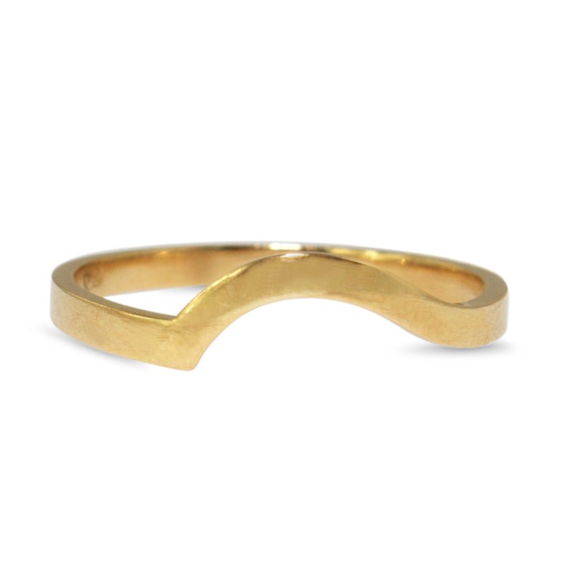 18ct Yellow Gold Curved Wave Band Ring