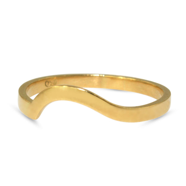 18ct Yellow Gold Curved Wave Band Ring