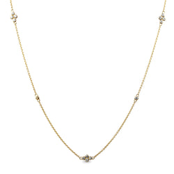 9ct Yellow Gold Fine 'Clover' Chain With Diamonds