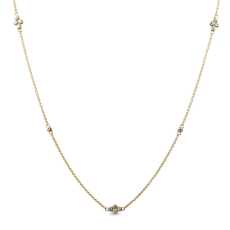 9ct Yellow Gold Fine 'Clover' Chain With Diamonds