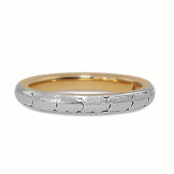 18ct 2 Tone Rose and White Gold Engraved Vintage Band