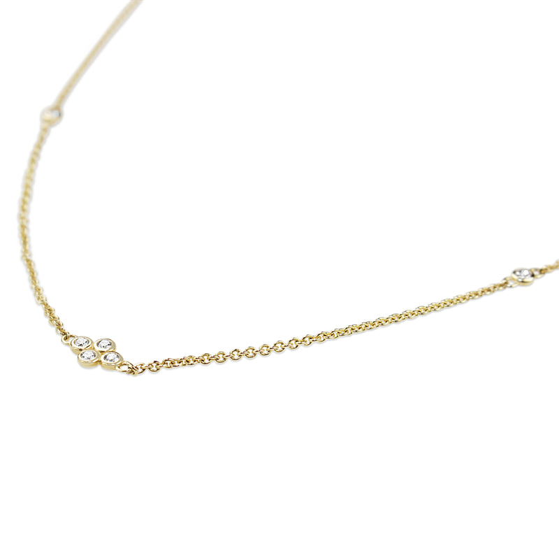 9ct Yellow Gold Fine 'Clover' Chain With Diamonds