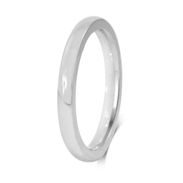 18ct White Gold 2mm Plain Band Ring