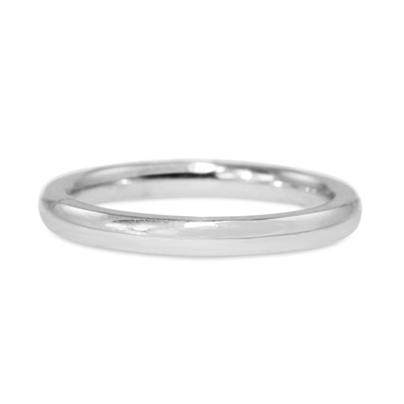 18ct White Gold 2mm Plain Band Ring