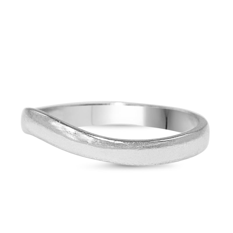 18ct White Gold 2.9mm Curved Band Ring