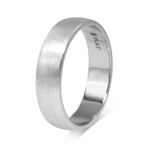 Platinum Matte Finish 5mm Band Ring