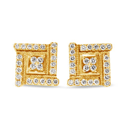 18ct Yellow Gold Fancy Diamond Stud Earrings