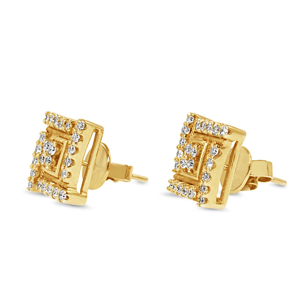 18ct Yellow Gold Fancy Diamond Stud Earrings