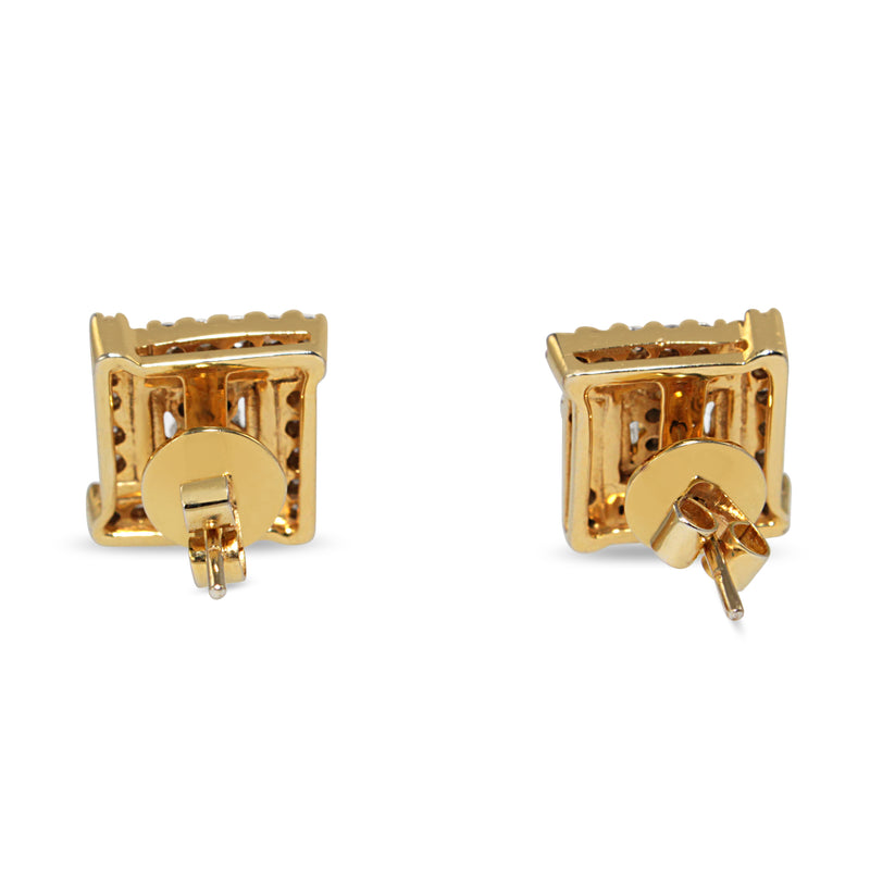 18ct Yellow Gold Fancy Diamond Stud Earrings