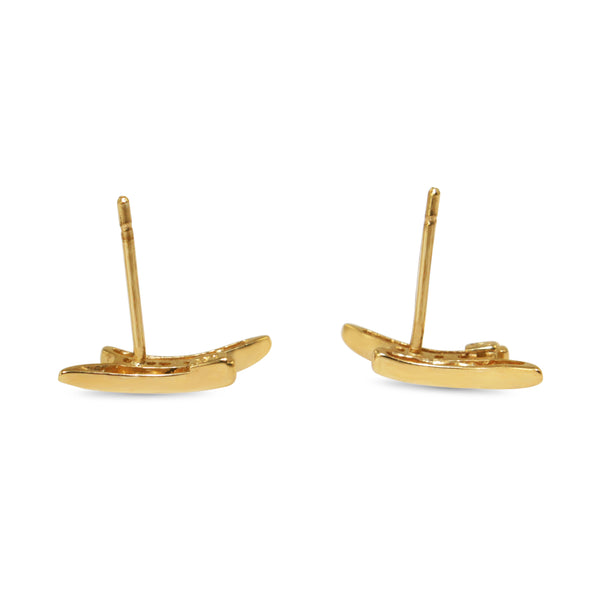 9ct Yellow Gold Fine Channel Set Diamond Stud Earrings