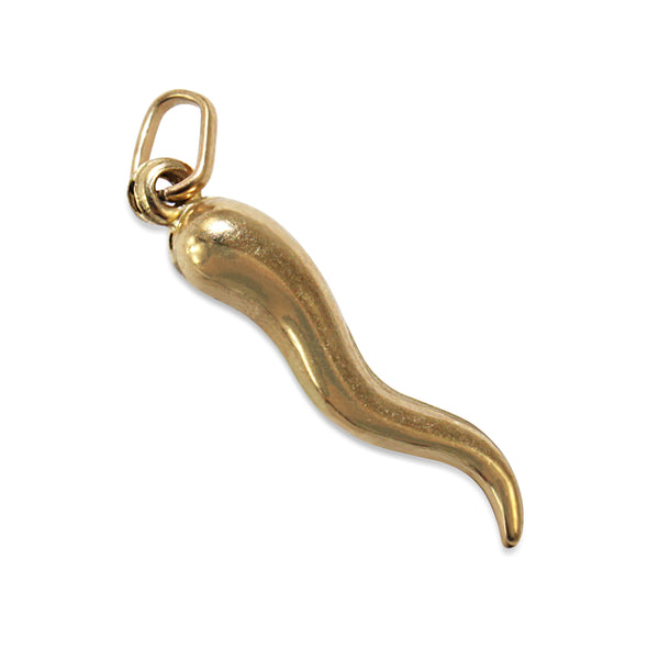 9ct Yellow Gold Italian Horn Charm Pendant