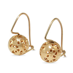 9ct Yellow Gold Filigree Drop Euroballs