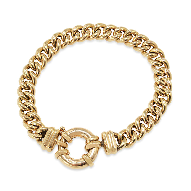 9ct Yellow Gold Curb Link Bracelet with Bolt Clasp