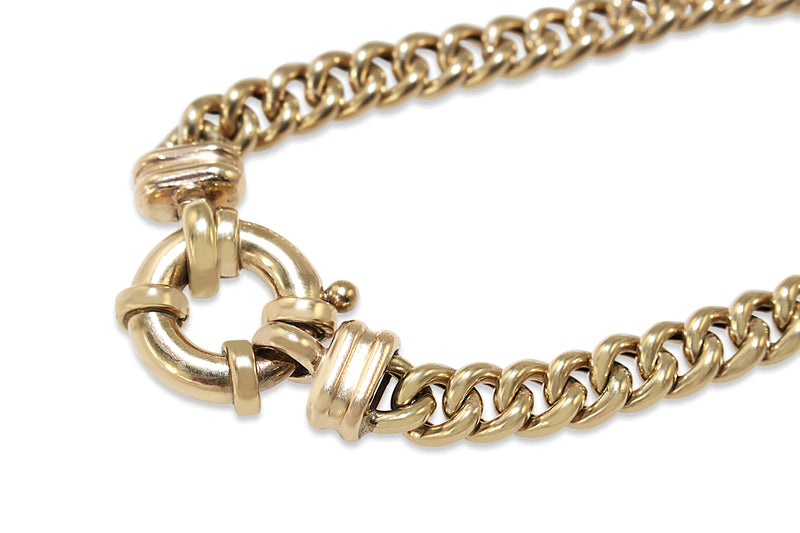 9ct Yellow Gold Curb Link Bracelet with Bolt Clasp