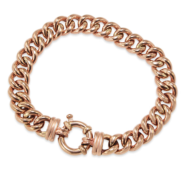 9ct Rose Gold Curb Link Bracelet with Bolt Clasp