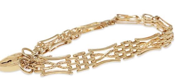 9ct Yellow Gold Fancy Gate Link Bracelet