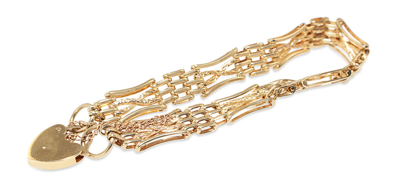 9ct Yellow Gold Fancy Gate Link Bracelet