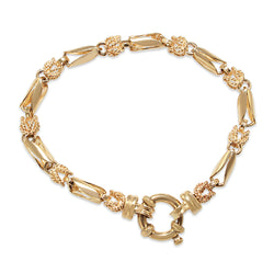 9ct Yellow Gold Fancy Link Hollow Bracelet