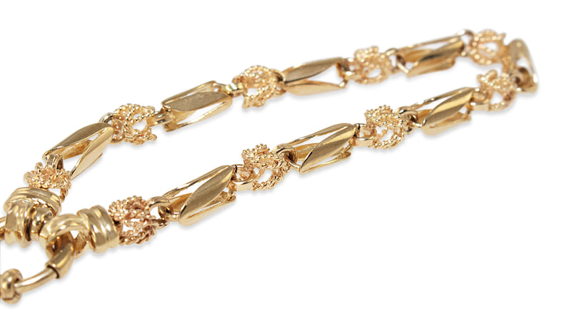 9ct Yellow Gold Fancy Link Hollow Bracelet