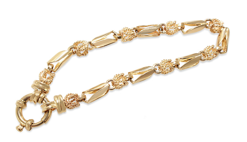 9ct Yellow Gold Fancy Link Hollow Bracelet