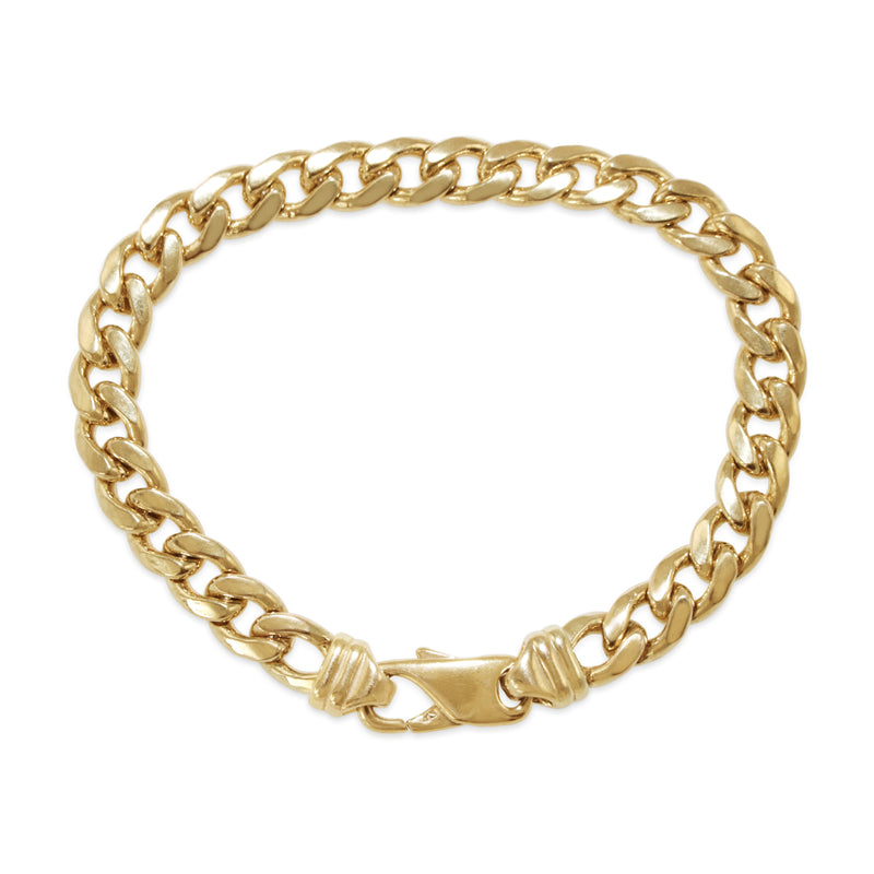 9ct Yellow Gold Flat Curb Link Bracelet