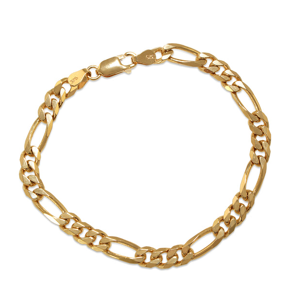 9ct Yellow Gold Flat Fancy Curb Link Bracelet