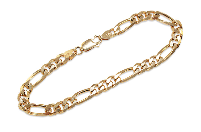 9ct Yellow Gold Flat Fancy Curb Link Bracelet