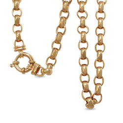 9ct Yellow Gold Oval Belcher Link Chain Necklace