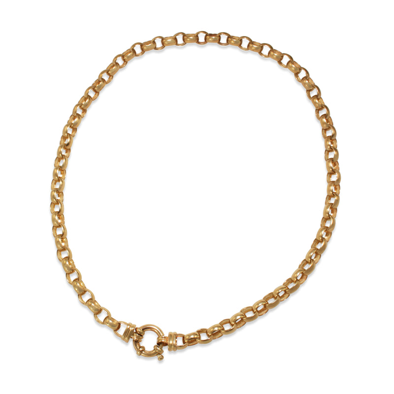 9ct Yellow Gold Oval Belcher Link Chain Necklace