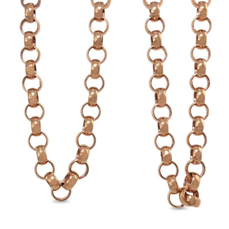 9ct Rose Gold Estate Belcher Link Necklace