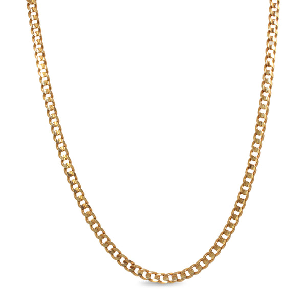 9ct Yellow Gold Flat Curb Link Necklace