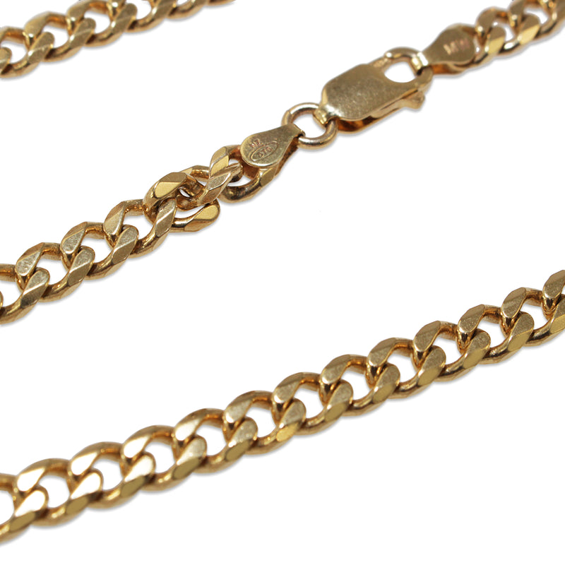 9ct Yellow Gold Flat Curb Link Necklace