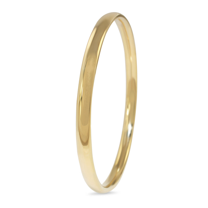 9ct Yellow Gold and Silver Filled Round Bangle