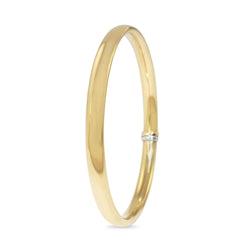 9ct Yellow Gold and Silver Filled Round Bangle