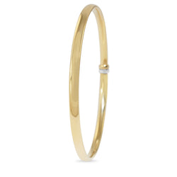 9ct Yellow Gold and Silver Filled Round Bangle